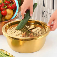 Load image into Gallery viewer, Stainless Steel Drain Pot Food Chopper Vegetable Cutter
