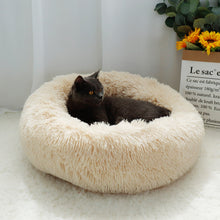 Load image into Gallery viewer, Pet Dog Bed Warm Fleece Round Dog Kennel House Long Plush
