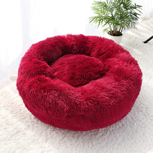 Load image into Gallery viewer, Pet Dog Bed Warm Fleece Round Dog Kennel House Long Plush
